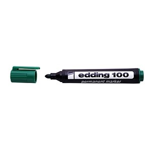 Marcador Edding 100 permanente punta redonda verde