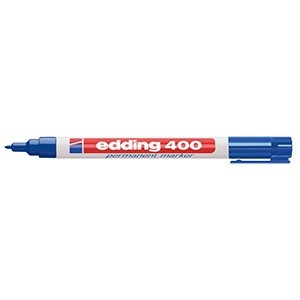 Marcador Edding 400 permanente punta 1 mm azul