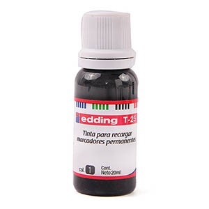 Tinta Edding t25n para marcador permanente negro 30 ml