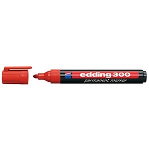 Marcador Edding 300 permanente punta redonda recargable rojo