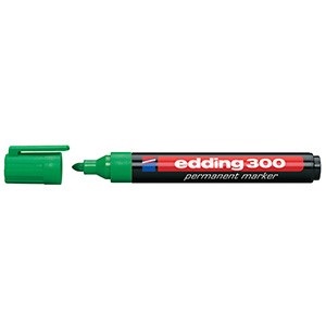 Marcador Edding 300 permanente punta redonda recargable verde
