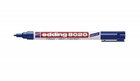 Marcador Edding 8020 para piel azul