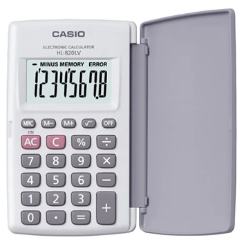 Calculadora Casio hl-820lv - blanca con tapa 8 dig