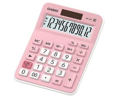 Calculadora Casio mx-12b-pk 12 digitos de mesa grande rosa