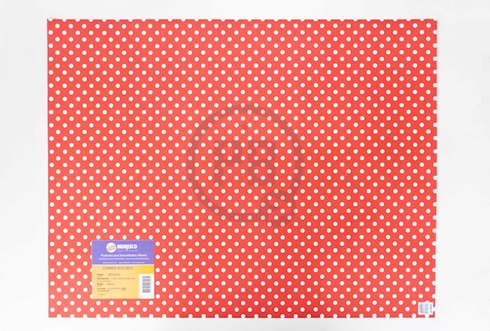 Cartulina Entretenida Muresco doble faz 50 x 65 lunares mediano bco fdo rojo