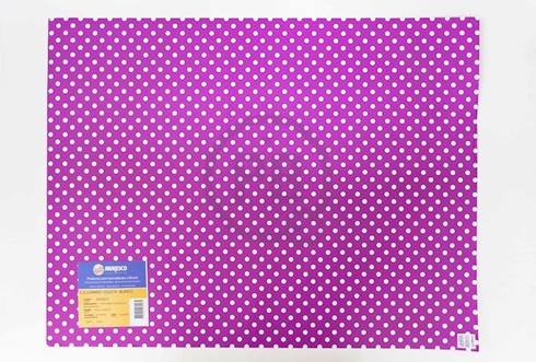 Cartulina Entretenida Muresco doble faz 50 x 65 lunares mediano bco fdo violeta