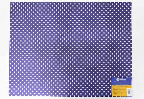 Cartulina Entretenida Muresco doble faz 50 x 65 lunares mediano bco fdo azul