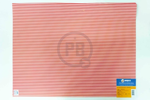 Cartulina Entretenida Muresco doble faz 50 x 65 rayas rojo