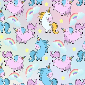 Cartulina Entretenida Muresco doble faz 50 x 65 unicornios arcoiris