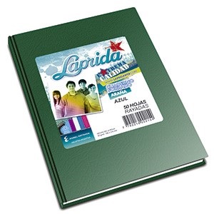 Cuaderno Laprida araña verde tapa dura 98 hs cuadriculado