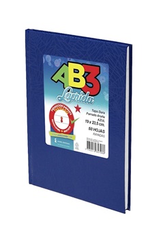 Cuaderno 19 x 23,5 Laprida ab3 araña azul 50 hojas rayado cosido tapa dura
