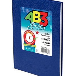 Cuaderno 19 x 23,5 Laprida ab3 araña azul 50 hs cuadriculado cosido tapa dura