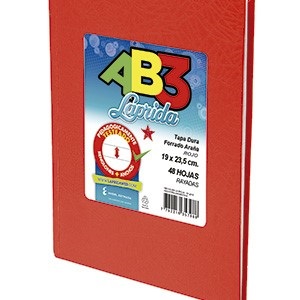Cuaderno 19 x 23,5 Laprida ab3 araña rojo 50 hs cuadriculado cosido tapa dura