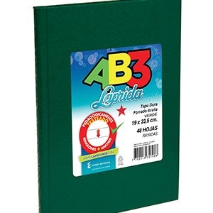 Cuaderno 19 x 23,5 Laprida ab3 araña verde 50 hs cuadriculado cosido tapa dura