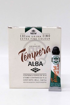 Tempera Alba profesional 6 x 18 ml 758-verde oscuro