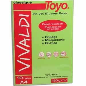 Papel Toyo vivaldi a4-30 rojo escarlata 120 gramos 10 hs