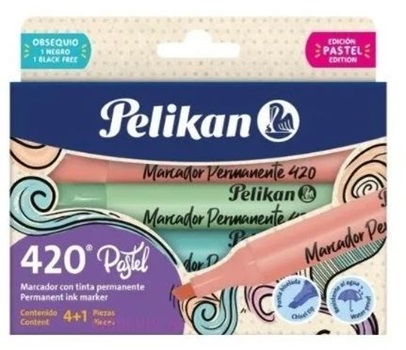 Marcador Pelikan 420 permanente Pastel surtido x 5