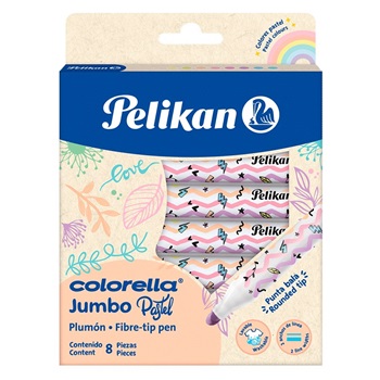 Marcadores colorella star jumbo Pastel Pelikan - estuche x8 unidades