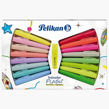 Resaltador Pelikan flash blister combinado x 16 unidades fluo-pastel
