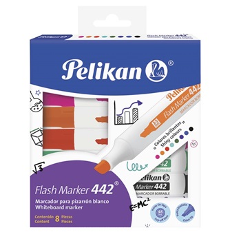 Marcador Pelikan flash marker 442 estuche x8 colores surtidos