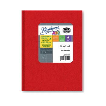 Cuaderno 19 x 23,5 Rivadavia abc aula universal rojo 50 hojas rayado cosido tapa dura
