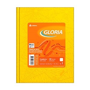 Cuaderno Gloria araña tapa dura 42 hojas rayado amarillo