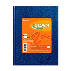 Cuaderno Gloria araña tapa dura 42 hs cuadriculado azul