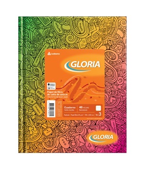 Cuaderno Gloria Nº 3 tapa dura 48 hojas rayado fantasía