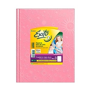 Cuaderno Éxito Nº 3 universo tapa dura 48 hojas rayado rosa