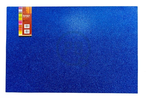 Goma eva glitter Asb 40 x 60 azul c/u