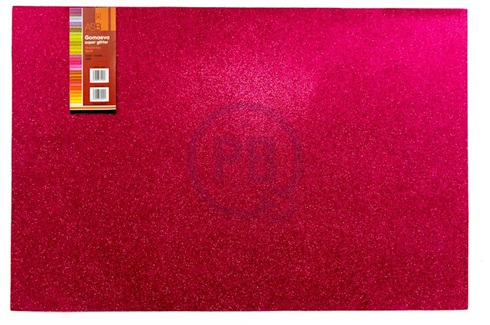 Goma eva glitter Asb 40 x 60 rojo c/u