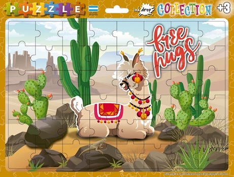 Puzzle Inkdrop 48 piezas 21 x 29cms Llamas y cactus