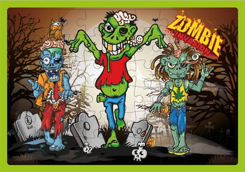 Puzzle Inkdrop 54 piezas 50 x 35cms zombies