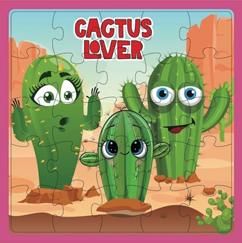 Puzzle Inkdrop 25 piezas 32 x 32cms cactus-llamas