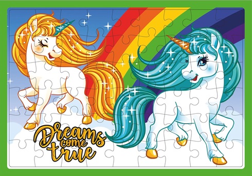 Puzzle Inkdrop 54 piezas 50 x 35cms unicornios