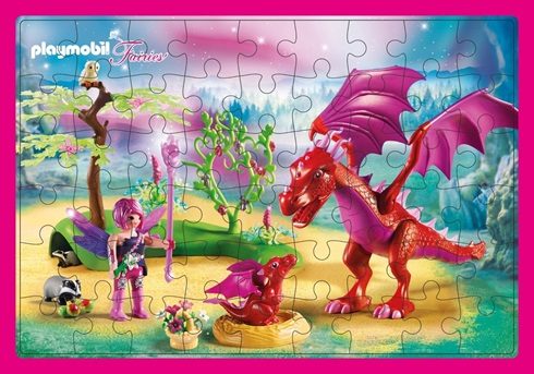 Puzzle Inkdrop en caja 2 x 25 pcs+laminas playmobil hadas
