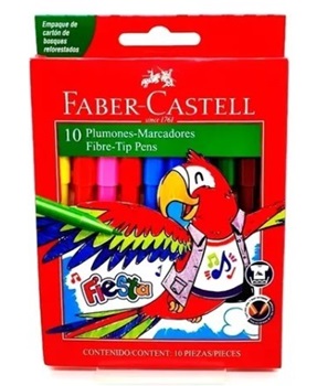 Marcador Faber-castell escolar x 10 colores