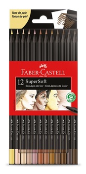 Lapices de colores Faber-castell super soft x12 tonos piel