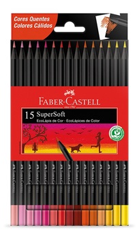 Lapices de colores Faber-castell super soft x15 tonos calidos