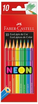 Lapices de colores Faber-castell ecolapiz x10 largos neon