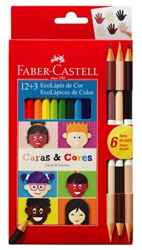 Lapices de colores Faber-castell caras y colores x 12+3 largas