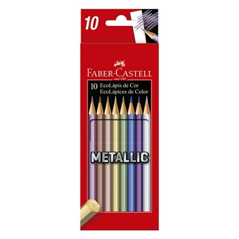 Lapices de colores Faber-castell ecolapiz x10 largos metallic