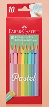 Lapices de colores Faber-castell ecolapiz x 10 largos Pastel