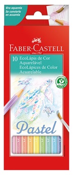 Lapices de colores Faber-castell ecolapiz acuarelables x10 pasteles