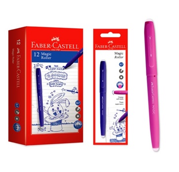 Roller Faber-castell magic borrable rosa tinta azul