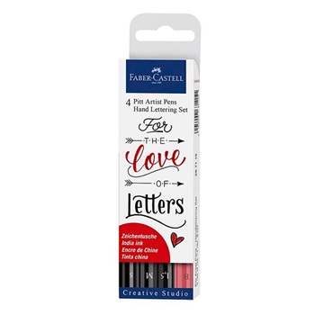 Marcador Faber-Castell pitt artist pen lettering love x4