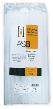Barra silicona Asb gruesa larga blister x5