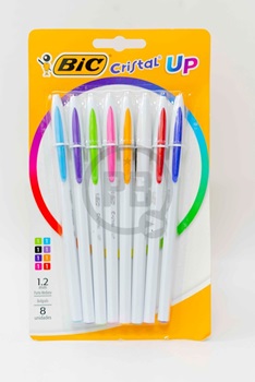 Bolígrafo Bic cristal up blister x8 colores surtidos