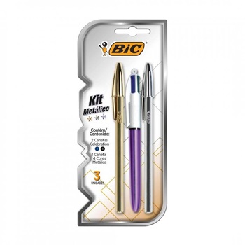 Kit bolígrafo metálico blister Bic x3