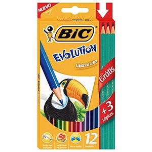 Lapices de colores Bic evolution x 12 largos